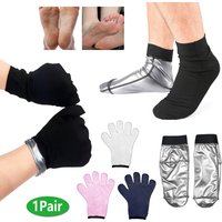 1Pair Sauna Gloves & Socks, Shower Reusable Workout Sweat Gloves for Home Bathing Sports Women Men Steam Room for Dry Hand Foot