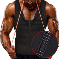 Men's Slimming Sauna Suits Compression Vest With Zipper Back Support Undershirts Trimmer Tummy Compression Tank Tops Sauna Suits