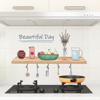 1 Sheet 30*90cm 60*90cm Self-Adhesive Kitchen Oil-Proof Stickers Heat-Resistant, Waterproof And Oil-Proof Cabinet Stickers