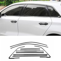 HOPEFor Audi A3 Sportback hatchback 2021 2022 2023 Glossy black Exterior Window Molding Strip Sill side Cover Trim 10PCS