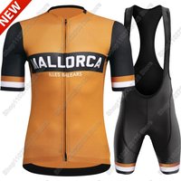 AliExpress Mallorca 2025 Cycling Jersey Set Men Summer Retro Bicycle Clothing Road Bike Shirts Suit Bicycle Bib Shorts MTB Ropa Maillot