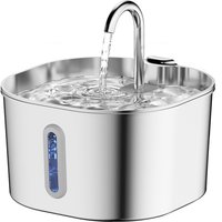 Pets Water Fountain 2.2L/2L Stainless Steel SUS304 Material Water Dispenser Automatic Quiet& Pets Filter for Cats to Drink Water