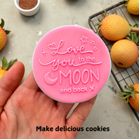 Love You To The Moon And Back Acrylic Cookie Embosser, Love Cookie Stamp, Valentine's Day Fondant Mold, Cake Mould Baking Tool