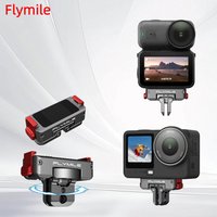 Flymile Foldable Magnetic Quick Release Base for DJI OSMO Action 6/NANO Accessories Adapter Mount 360°Rotatable Metal Holder