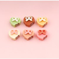 30/300Pcs Resin Simulation Mini Cake Heart Resin Cabochon Miniature Nail Art DIY Accessories Handmade Scrapbooking Crafts Decor