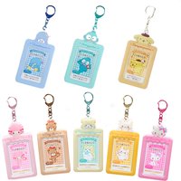 Sanrios Gudetama Keychain with Photo Card Holder Anime Keroppi Tuxedosam Photocard Holder Key Ring Accessory for Bag Backpack
