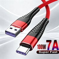 7A USB Type C Cable 100W Fast Charging Phone Charger Data Cord For Samsung S23 S24 Xiaomi Huawei Oneplus USB C Quick Charge Wire