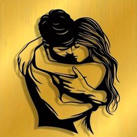 YINUOART Couple Hug Metal Wall Art, Modern Waterproof Home Decor for Living Room