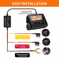 XFDZ For 70mai Hardwire Kit UP03 Only Type-C Port for 70mai A810 X200 Omni M500 24H Parking Monitor Power Line(A)