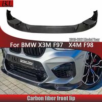 For BMW X3M F97 X4M F98 2019-2021 3D Style Carbon fiber front lip front bumper splitter spoiler front chin upgrade body kit