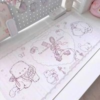 VIKAMA Lace Bow Bear Large Mouse Pad, Lolita Sweet Girl Style Desk Mat with Non-Slip Base, Student Office Pad