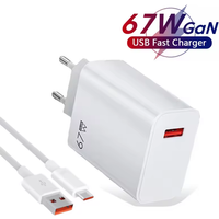 65W GaN Fast Charger PD 3.0 USB C Wall Charger Block For Phone For iPhone 16 Samsung S24 Ultra Xiaomi Huawei iPad EU US UK Plug
