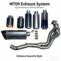 Slip on Tube For Yamaha MT09 MT09SP FZ09 XSR900 V3 V4 2021-2024 Motorcycle Exhaust System Stainless Front Link Pipe 51MM