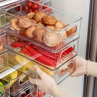 2Pcs/Refrigerator-Specific Transparent Storage Box, Drawer-Type Egg Preservation Box, Kitchen Sorting and Storage Box