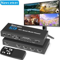 4K HDMI Quad Screen Multiviewer 4x1 1080P 4 in 1 out HDMI Multi Viewer Seamless Switcher 9 Display Modes for Camera Laptop PC TV