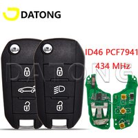 Datong World ID46 Chip PCF7941 433MHz Car Remote Control Key For Peugeot 208 2008 301 308 508 5008 Citroen C-Elysee C4-Cactus