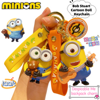 Despicable Me Minions Bob Stuart Cartoon Animation Peripheral Secondary Doll Keychain Gift Creative Backpack Decorative Pendant