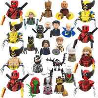 Blind Box Mini Building Blocks TV6207 Figures Big Goblin Spiderman Iron Man Venom Captain Hawk Deadpool Armor Christmas Gift Toy