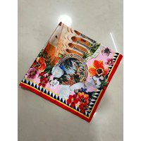 Retro geometric positioning printing ladies scarves fashion multifunctional Joker square multicolor scarf shawl 90*90