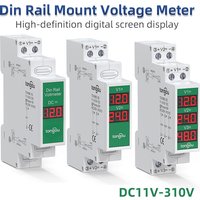 Single/ Dual/ Triple Ways Din Rail Mount Voltage Meter 11V-310V DC Mini Modular Voltmeter LED Digital Display Voltage Detector
