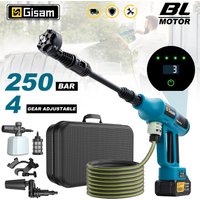 Gisam 250Bar Bezszczotkowa Myjka Ciśnieniowa 4 Biegi Bezprzewodowa Domowa Samochodowa Ogrodowa Maszyna do Czyszczenia Narzędzie Elektryczne Do Akumulatora Makita 18V