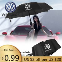 For VOLKSWAGEN VW High-end Car Folding Sunshade Windproof Umbrella For Volkswagen Jetta Tiguan Golf Transporter Passat T5 Polo T