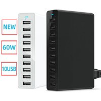 Chargeur USB 60W 10 ports pour iPhone iPad Kindle Samsung Xiaomi Station de Charge Dock chargeur Multi USB Charge de téléphone portable de bureau
