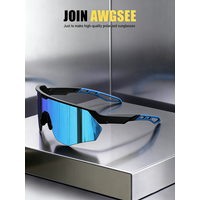 AliExpress AWGSEE Half frame polarized bicycle sunglasses - windproof, lightweight, unisex, suitable for skiing, running, and outdoor activities