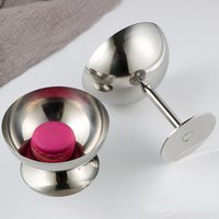 1pc New Stainless Steel Goblet Cup Ice Cream Dessert Salad Bowl Fruit Plate Snack Dish Home Bar Party Kitchen Tool