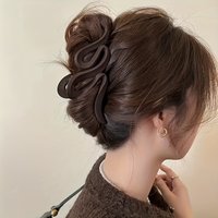 Matte Curved Wave Hair Claw Clips, Neutral Large Non-slip Jaw Clips, Irregular S Shape Strong Grip Hair Catch for Women Hair