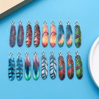 18pcs/lot Enamel Alloy Charms Bohemian Ethnic Style Colorful Feather Pendants For DIY Jewelry Making Findings Crafting Accessory