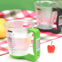 Digital Measuring Cup Scale 1000g, Multifunction Kitchen Measuring Cup with Scale, LED Display Baking Tool with Graduated Mark