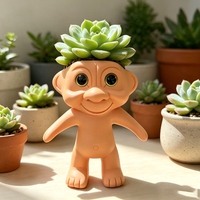 ET Alien Succulent Plant Pot Resin Planter Small Flower Holder for Home Desktop Windowsill Balcony Decor Funny Figurine Ornament