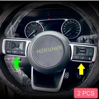 Matte Chrome Interior Steering Wheel Button Trims For Nissan Rogue X-Trail T33 Qashqai J12 Kicks 2021 2022 2023 2024 2025