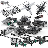 Bausteine-Spielzeug mit Hohem Schwierigkeitsgrad Metall-Bausteine Schrauben-Muttern-Montage Militärpanzer-Modell