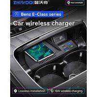Car QI Wireless Charging Charger Mobile Phone Fast Charging Plate for Mercedes Benz W213 E-Class E200 E300 E260 2022
