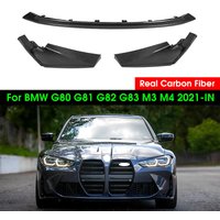 For BMW G80 G82 G83 M3 M4 Car Styling Body Kit Spoiler Duck Lip Guard Cover Real Dry Carbon Fiber Front Bumper Lip Splitter 3PCS image 4