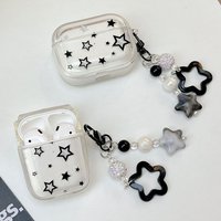 Star Pearl Shell Glossy Case For Airpods 1 2 3 4 Bluetooth Earphone Protective Case with Keyring For AirPods Pro 2 Soft Cover