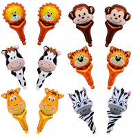 12 pcs Animal Handheld Balloons For Birthday Party,Fun, Portable & Perfect for Any Party - No Power Needed!