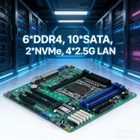 NAS Motherboard LGA 2011-3 Xeon E5 V4 C612 6*DDR4 10*SATA 2*NVMe 4*2.5G LAN Mini ITX Soft Router VPN Openwrt Micro Appliance DIY