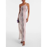 Summer New Women Dresses Asymmetric Shoulder Slit Print Loose Vacation Fashion Long Length Slim Fit Dress Ladies Party Dress