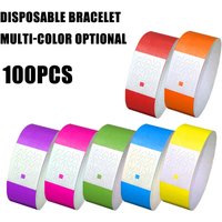 100Pcs Waterproof Wrist Strap For Events Party Paper Bracelet Multicolored Event Ticket Wristbands Identification Band