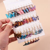 22 Colors Fashion Colorful Butterfly Earrings for Women Cute Dangling Women Earring Necklace Birthday Party Gifts Trendy