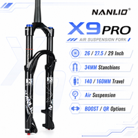 Nanlio X9 PRO MTB Air Suspension Fork 26 27.5 29 Inch 34mm Stanchions 140/160mm Travel Oil Damping BOOST QR