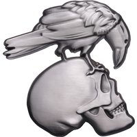 1Pc Embossed Raven Skull Enamel Pin Brooches Halloween Horror Jewelry Accessories Gift