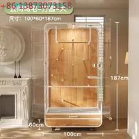 Large Bird Cage Villa Panoramic Luxury Solid Wood Ecological Cabinet DIY Station Pole
