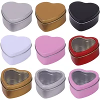 30Pcs Heart-shape Metal Jars Empty Tinplate Box For DIY Making Candle Cream Cosmetic Storage Containers Jewelry Display Boxes