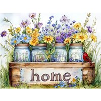 Huacan New 2026 Diamond Painting Daisy Bottle Home Diamond Mosaic Flower Complete Kit Handmade Gift
