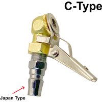 Closed Ball Air Chuck Clip Inflator For C-Type (Japan Type) Air Compressor Hose Automatic Lock-On Tire Inflation Clamp