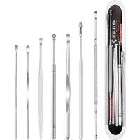7pcs Ear Wax Remover Ear Cleaning Kit Ear Pick Earpick Ear Cleaner Spoon Care Ear Clean Tool for Baby Adults Ear Care Set